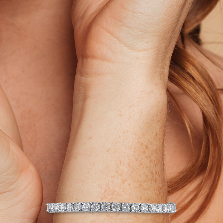 Ice by Jardin Sterling silver 4mm Round CZ Tennis Bracelet