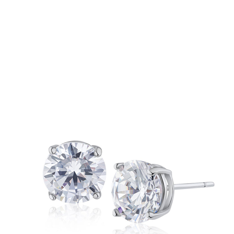 Ice By Jardin Steriling Silver Round Stud Earring