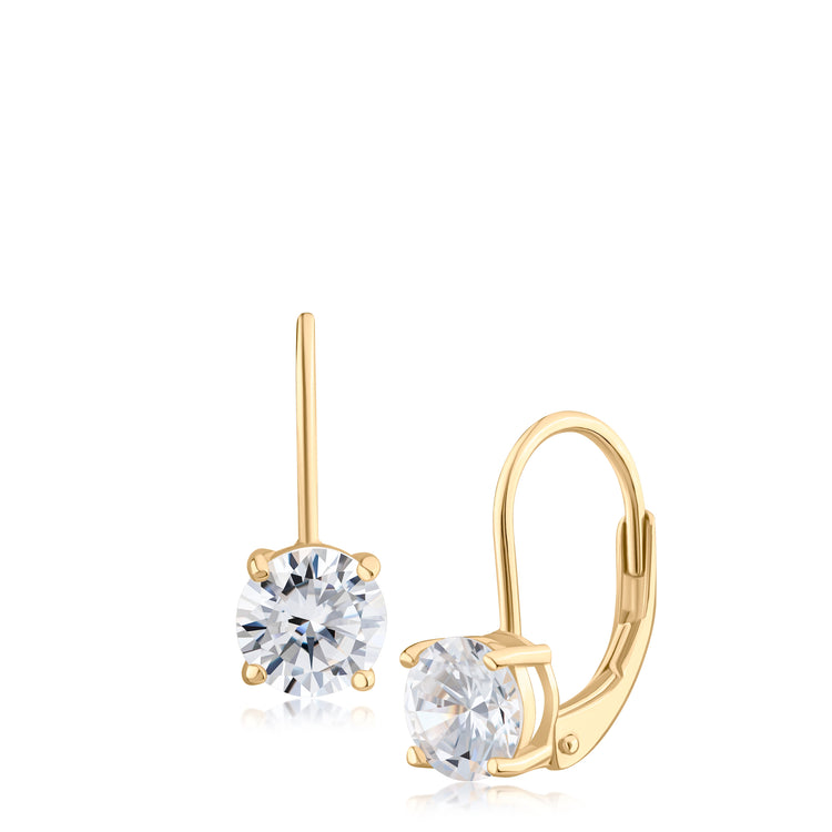 Ice by Jardin Gold plate over Sterling Leverback earrings