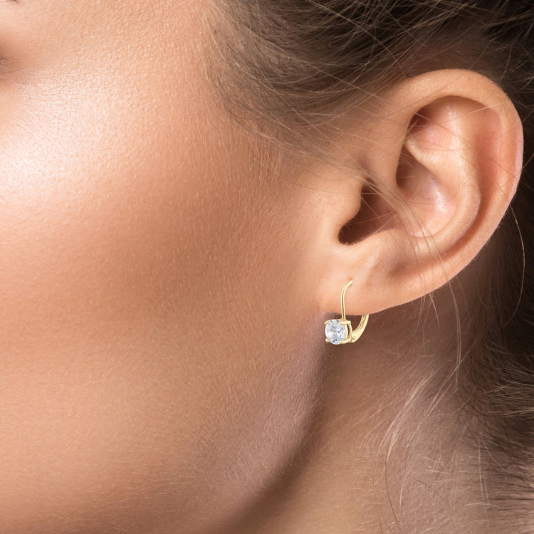 Ice by Jardin Gold plate over Sterling Leverback earrings