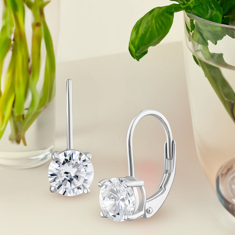 Ice by Jardin Sterling Silver Round Drop Earrings