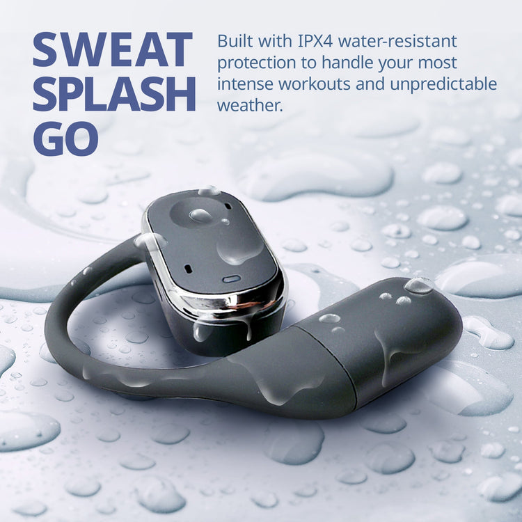 Wireless earbuds with water-resistant feature on a wet surface