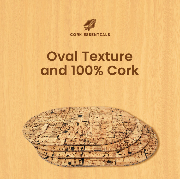 Wood Textured Oval Placemat Set of 4