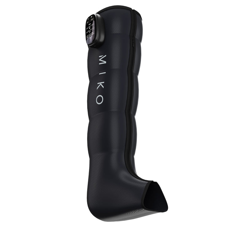 Black boot with 'MIKO' branding on a white background
