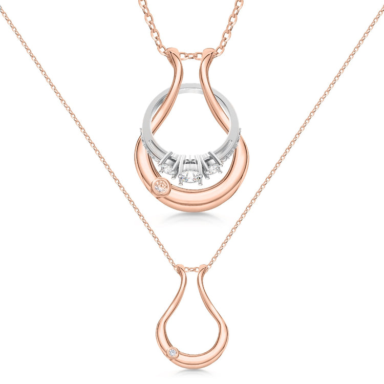 Patented Ring Holder Necklace - .925 Rose Gold Plated