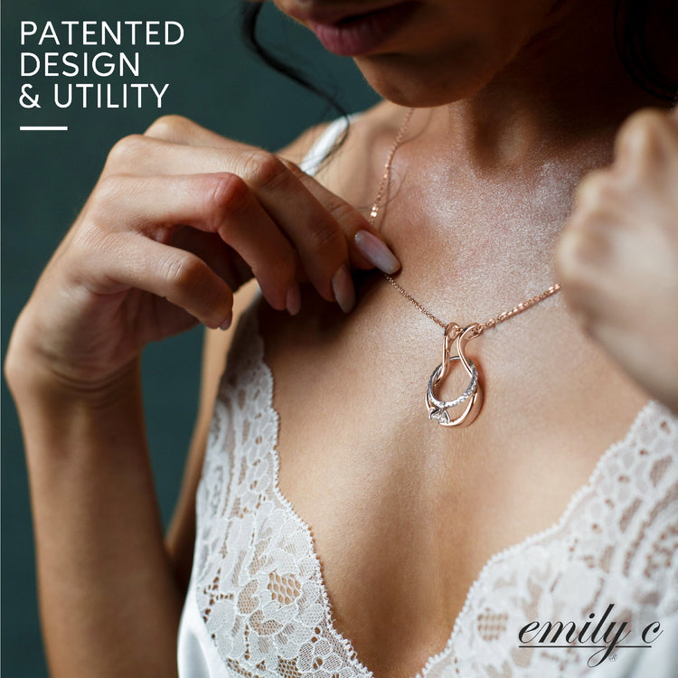 Patented Ring Holder Necklace - .925 Rose Gold Plated