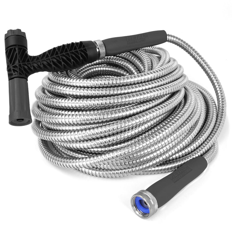 Metal Garden Hose® Lite with 2-in-1 Nozzle - Black - 100 ft