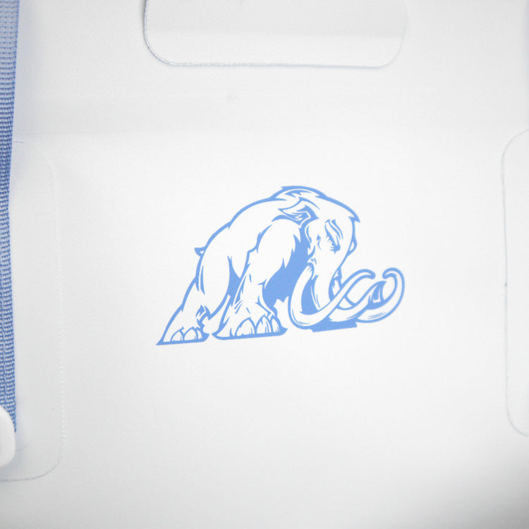 Blue mammoth design on a white background