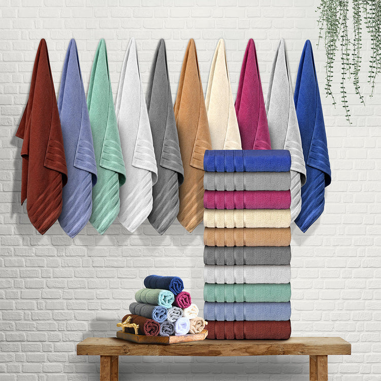 Bibb Home 6-Piece Zero Twist Egyptian Cotton Towel Set