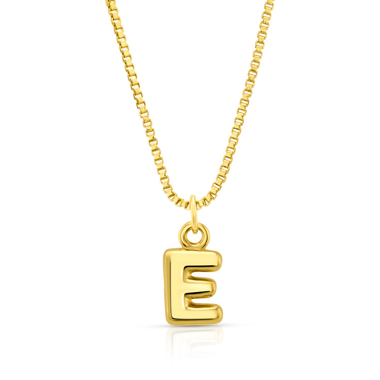 Baby Bubble Initial Necklace, Gold