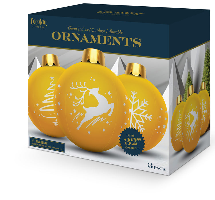 32” Inflatable Holiday Ornaments – Assorted 3 Pack