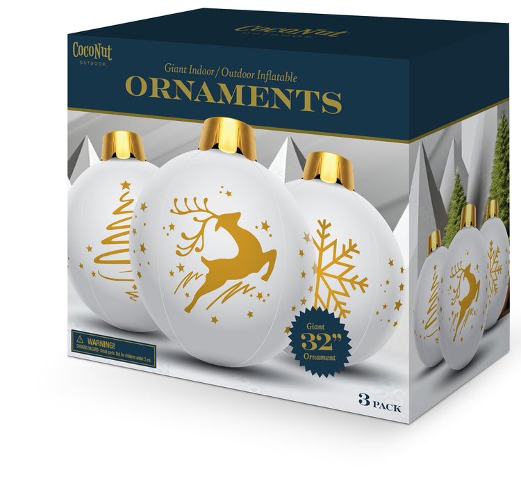 32” Inflatable Holiday Ornaments – Assorted 3 Pack