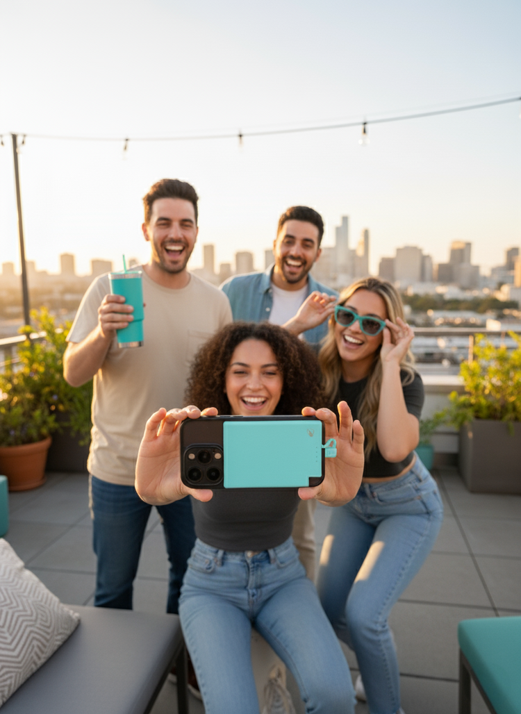 SlimCharge™ 5000mAh Magnetic Power Bank with Built-In Cables (Lighting)