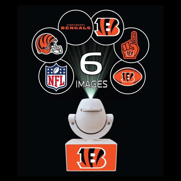 Light projector with Cincinnati Bengals logo and NFL branding on a black background