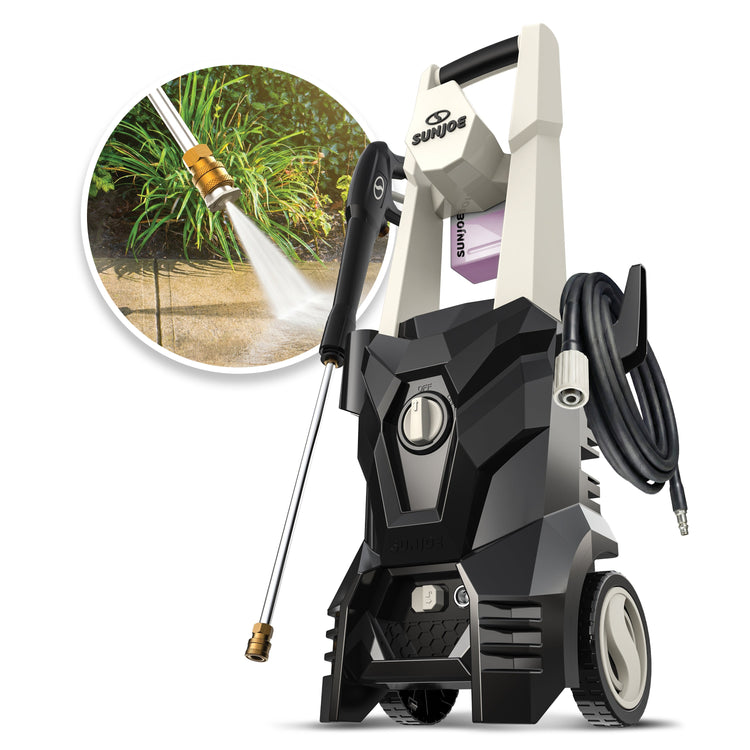 Surge electric pressure washer with nozzle and hose on a white background
