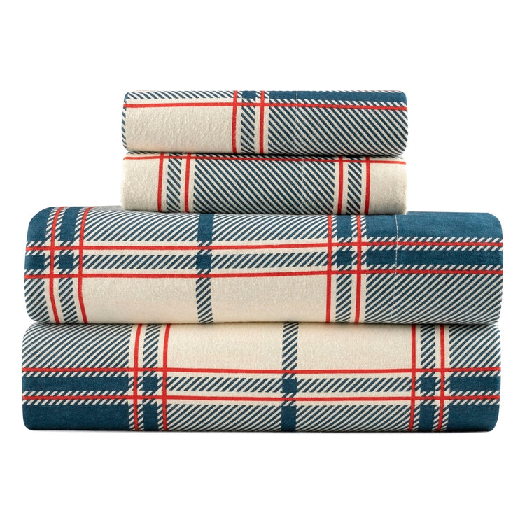 Kathy Ireland 100% Turkish Cotton Flannel Sheet Set - Signature Plaid