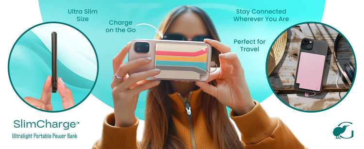 SlimCharge™ 5000mAh Magnetic Power Bank with Built-In Cables (Lighting)