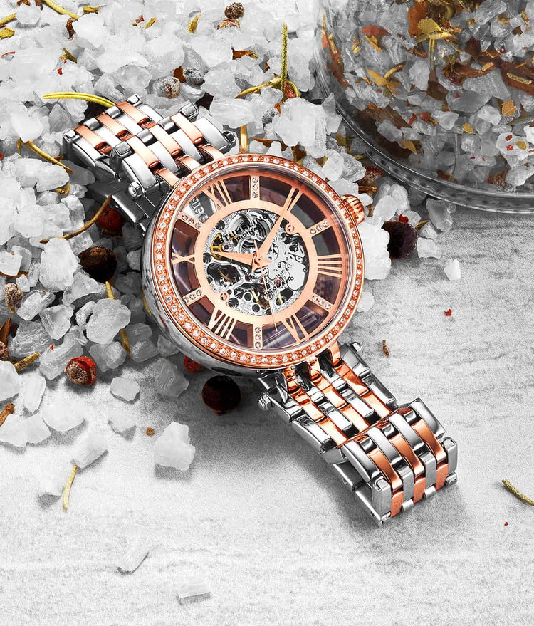 Rose Dial / Silver Case / Silver Band