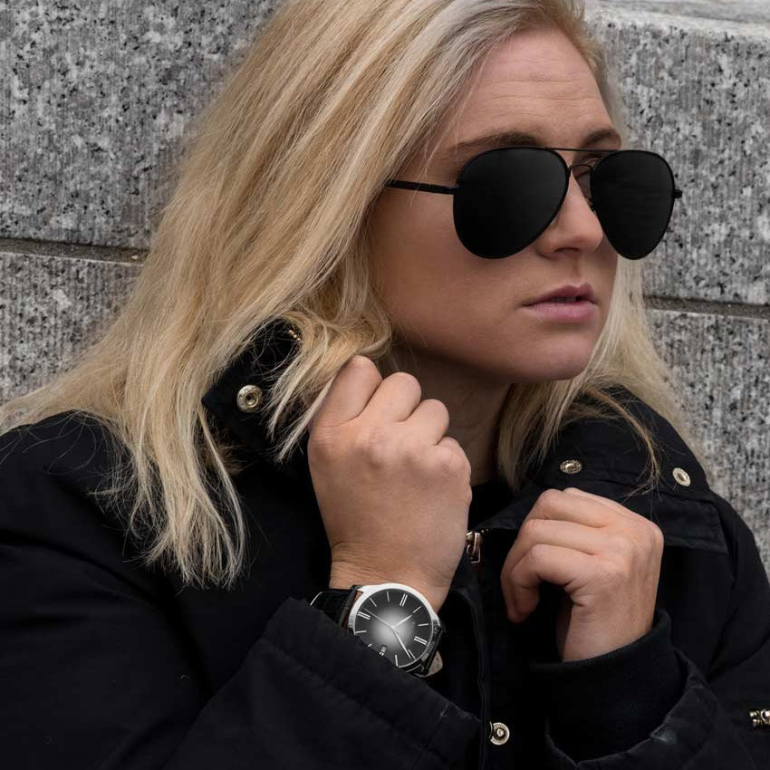 Black Dial / Silver Case / Black Band