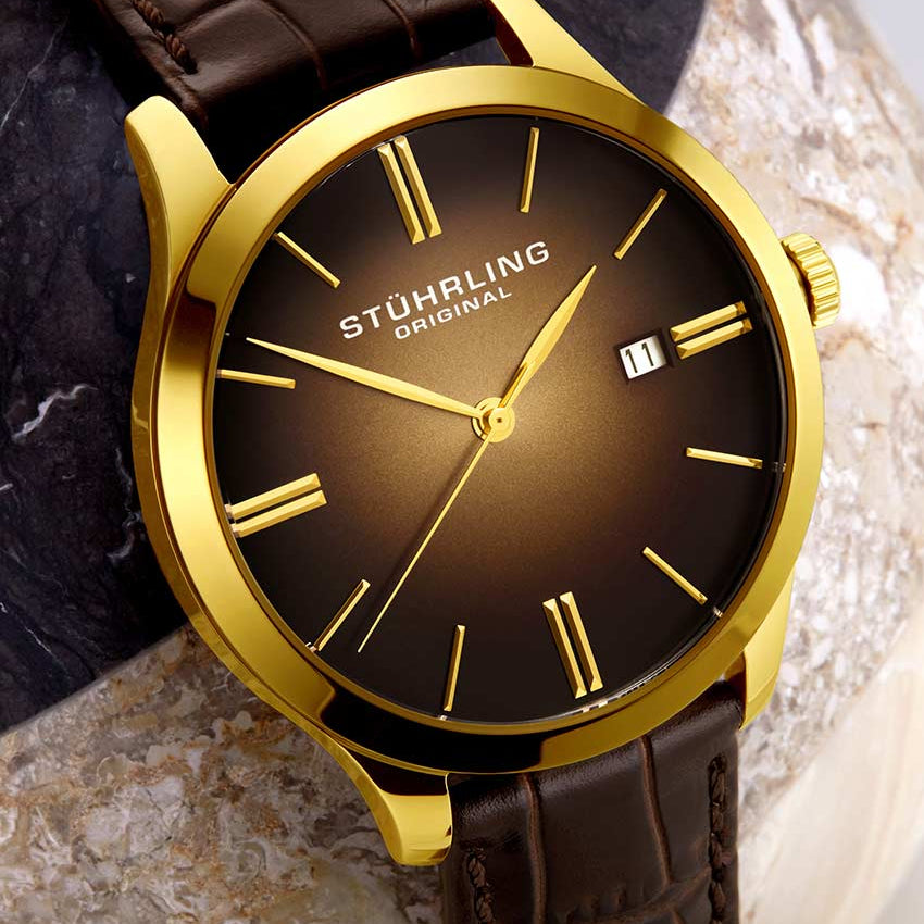 Rose Dial / Gold Case / Brown Band