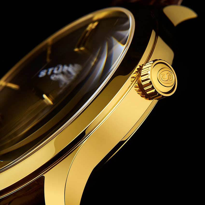 Rose Dial / Gold Case / Brown Band