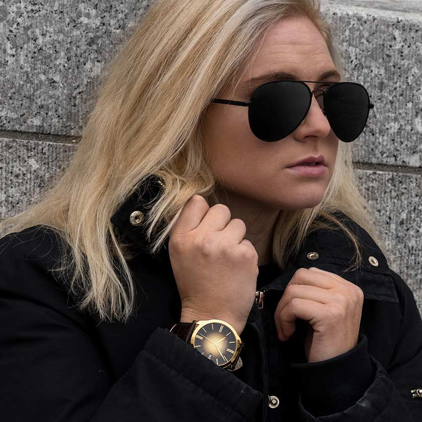 Rose Dial / Gold Case / Brown Band