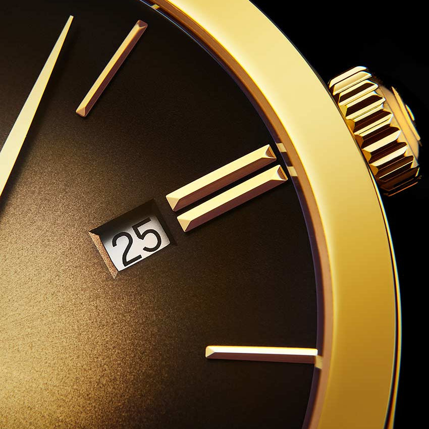 Rose Dial / Gold Case / Brown Band