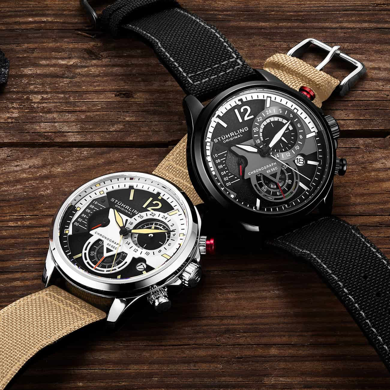 Black Dial / Silver Case / Beige Leather Strap Silver Tang Buckle