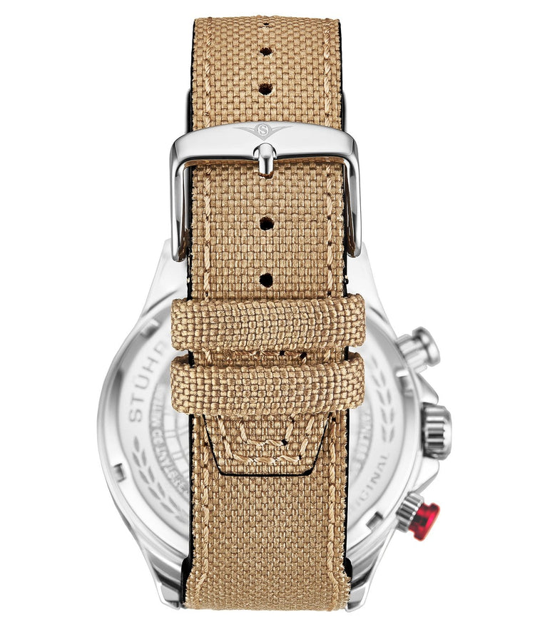 Black Dial / Silver Case / Beige Leather Strap Silver Tang Buckle