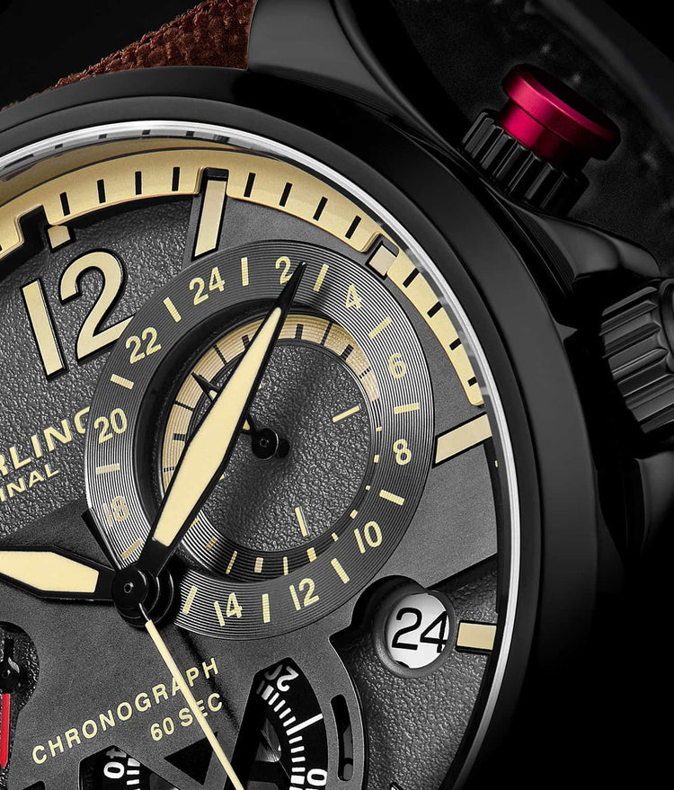 Black Dial / Black Case / Black Leather Strap Black Tang Buckle