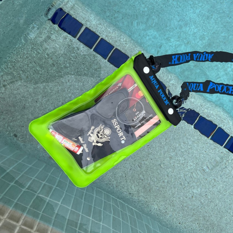 Waterproof floating Aqua Pouch with Crossbody Strap