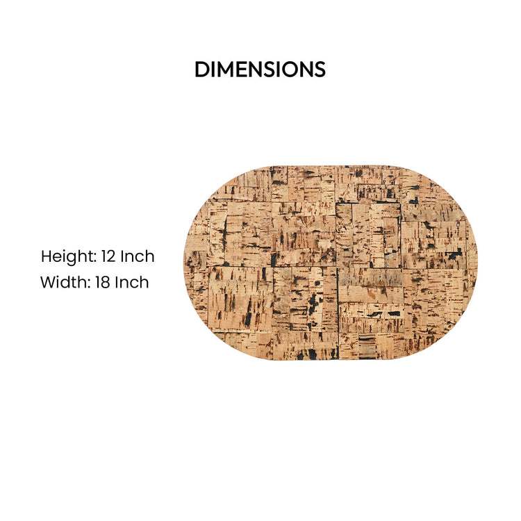 Wood Textured Oval Placemat Set of 4