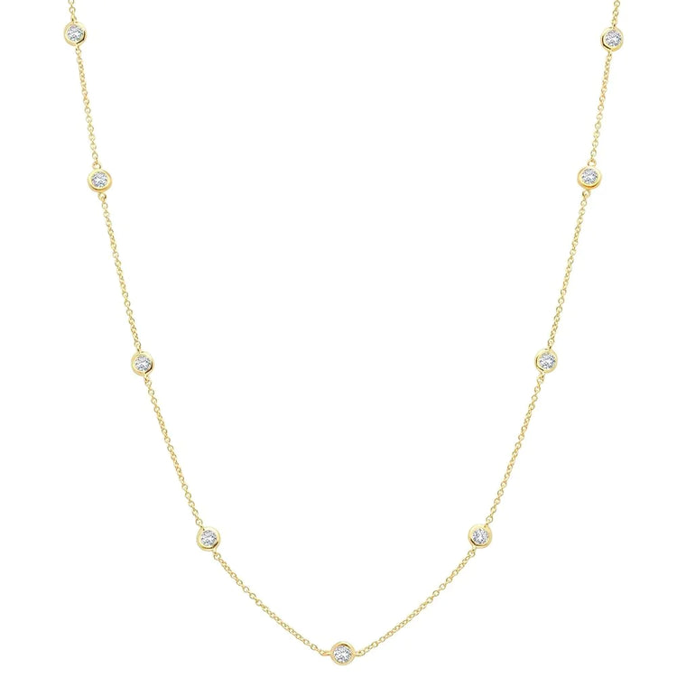 4mm 16" Station Necklace Finished in Gold
