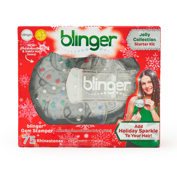 Blinger gem stamper starter kit packaging with red and white design
