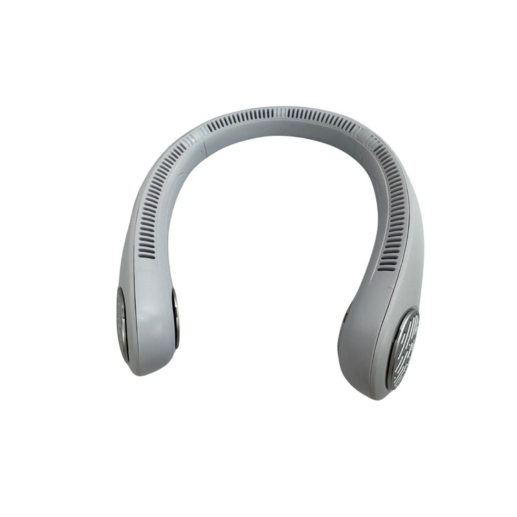 Gray headphones on a white background