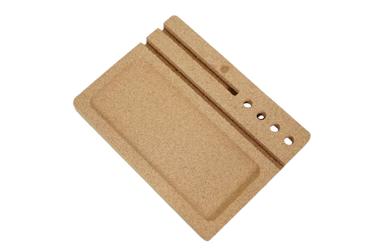 Brown sanding block on a white background