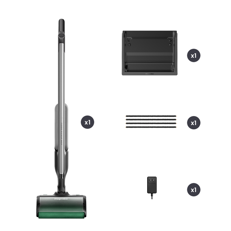 Vacuum cleaner set with attachments on a white background