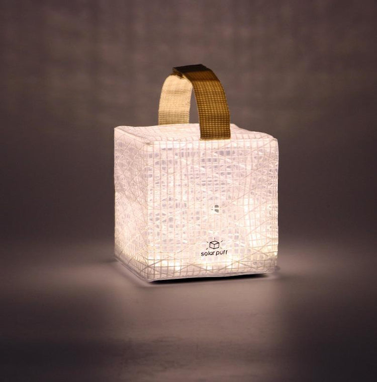 SOLAR LANTERN SolarPuff with adjustable handle, you can easily attach to your back. pack or porch for night time lighting. for indoors and out doors