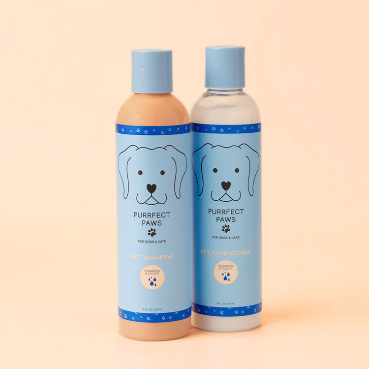 Shampoo and Conditioner Set - Raindrops and Violets - 8oz