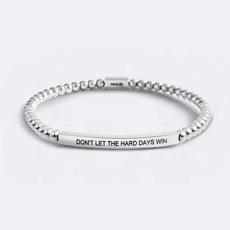 Don't Let The Hard Days Win Beaded Inspire Bracelet Silver - Silver