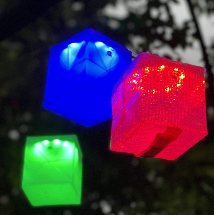 Solar lanterns with color array like capturing a rainbow inside a cube. Use for a chill color therapy session, or use for an outside stroll with your loved one. This solar lantern is perfect for parties and kids love them as night lights. Solar lanterns can save you money on your energy bill too!