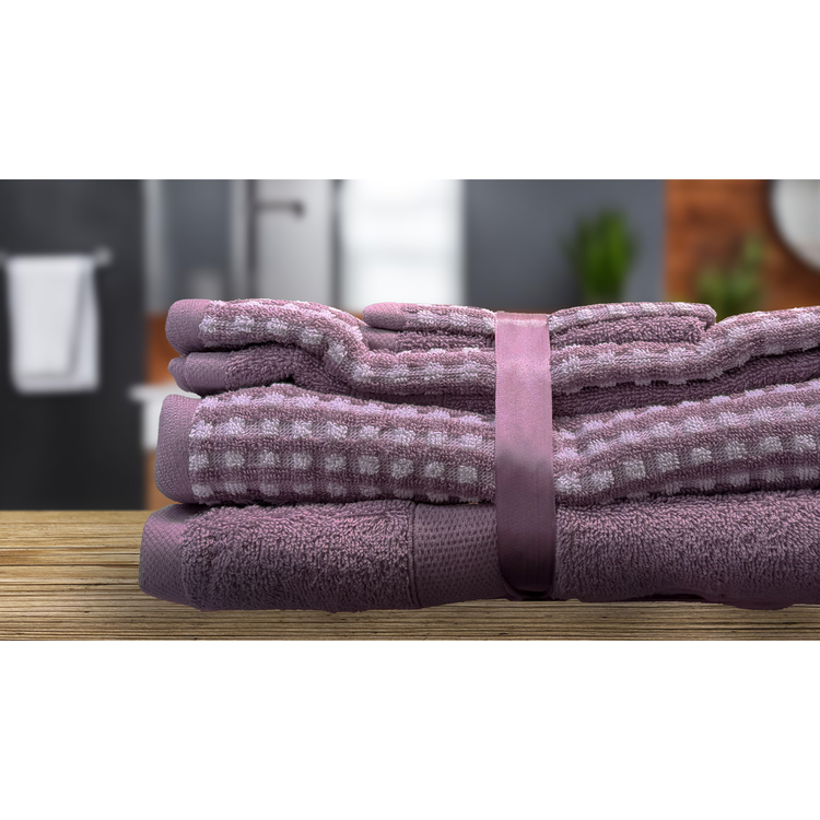 100% Cotton Waffle 6Pc Bath Towel Set