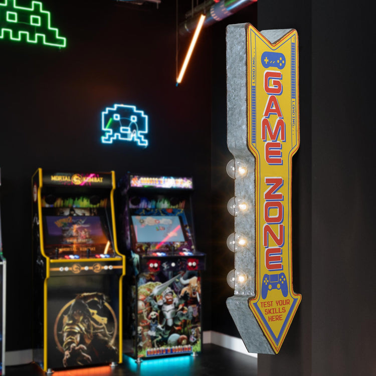 Retro Game Zone LED Marquee Off the Wall Sign