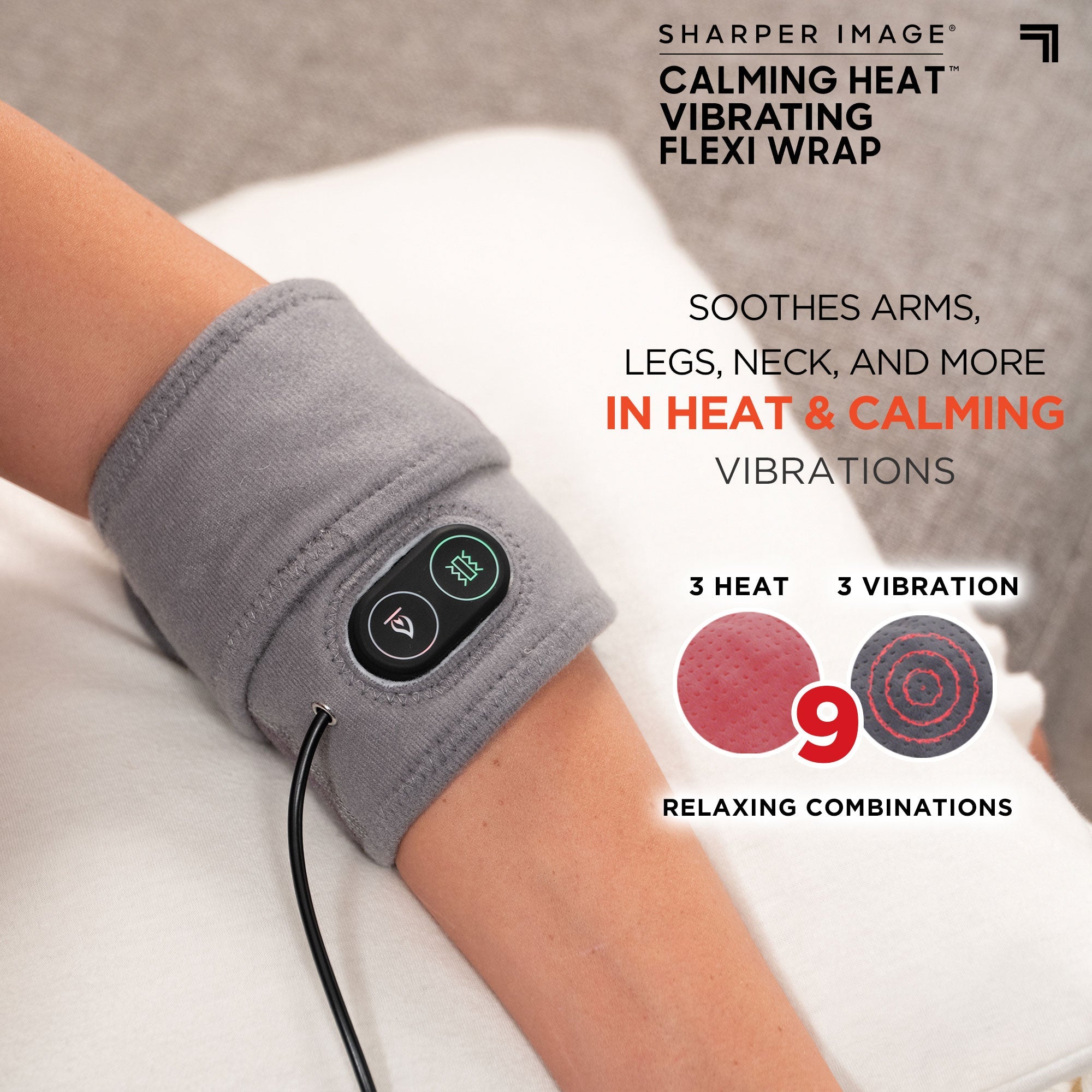 Sharper Image Calming Heat Neck Wrap with Heat & Massage 