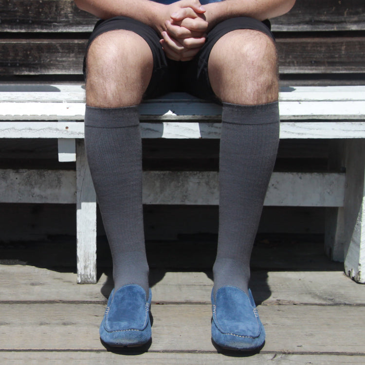 Solid Cotton Grey Energy Compression Socks
