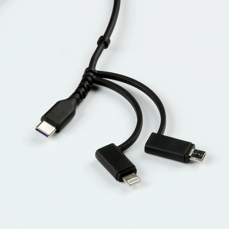 36'' 3-in-1 USB Charging Cable with Lightning and Micro Adapters