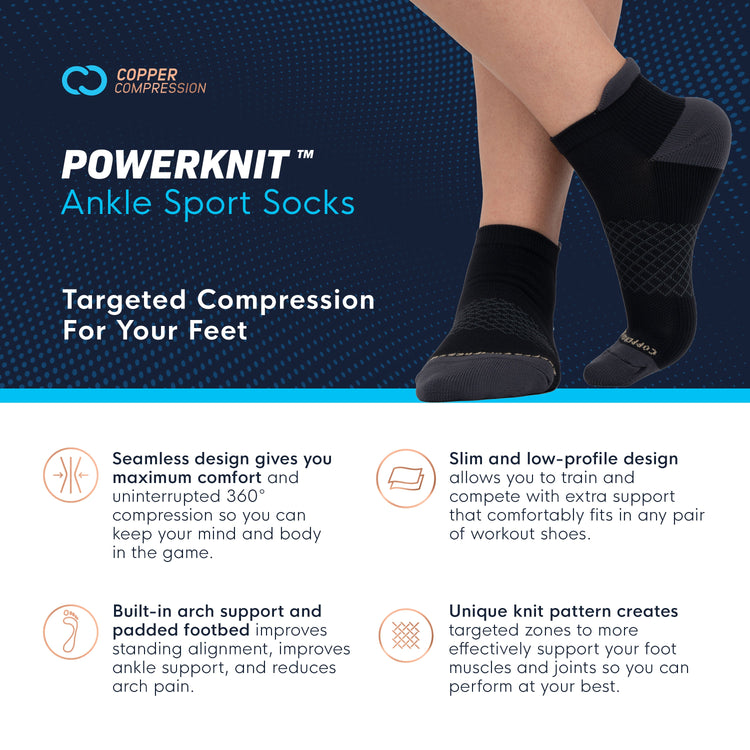 SPECIAL OFFER PowerKnit Ankle Sport Socks (3 Pack)