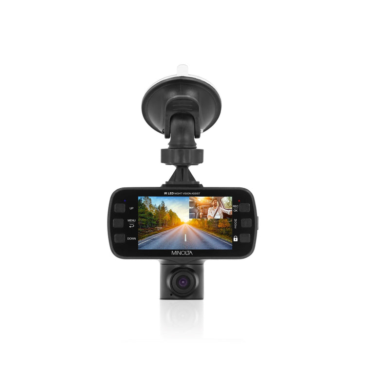 MNCD355X 2-Channel 1080P Dash Camera w/2.7" LCD & Interior Camera