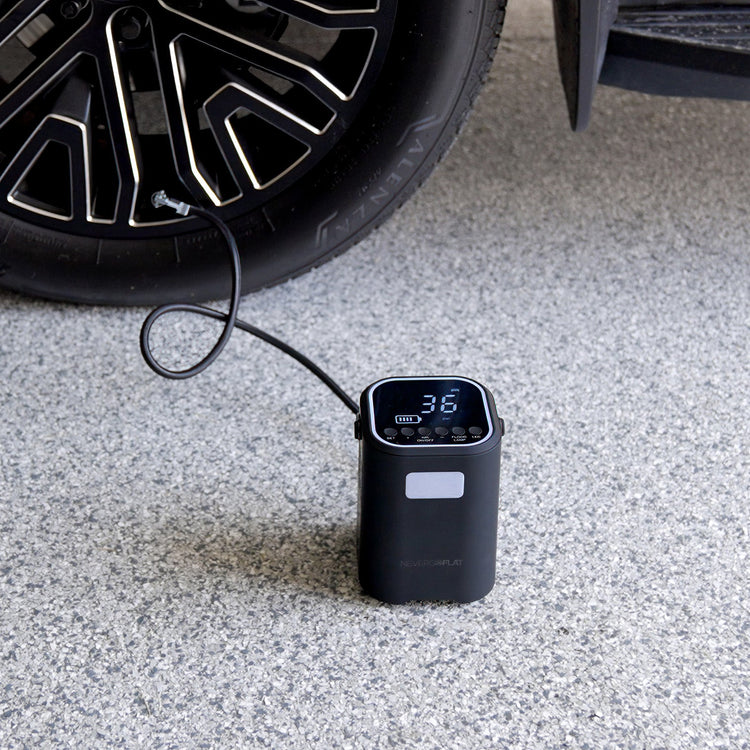 NeverGoFlat - Portable Air Compressor, Power Bank & Flashlight