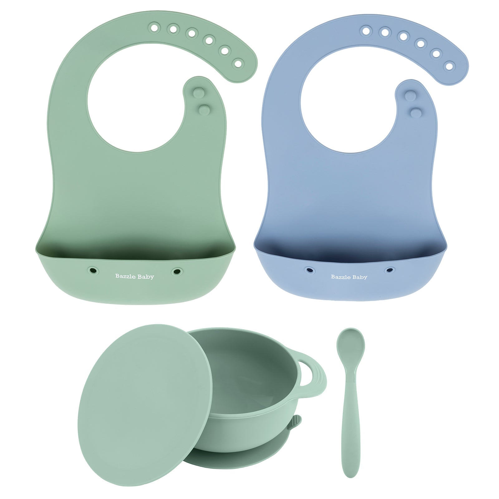 Foodie Silicone Feeding Set by Bazzle Baby (Choose Your Color)